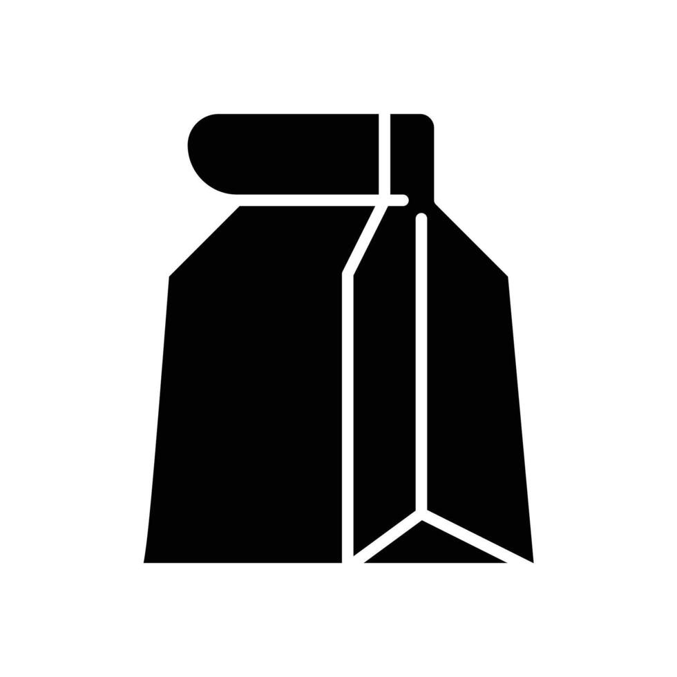 closed paper bag solid icon vector design