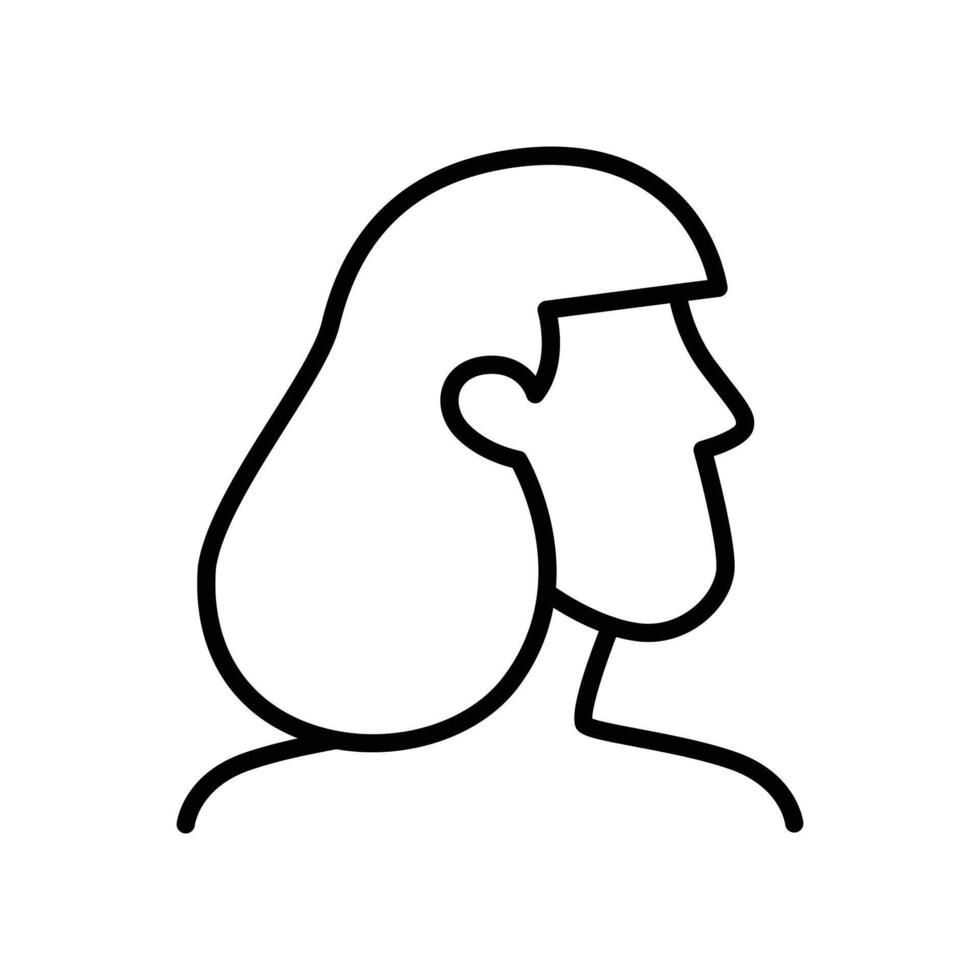 woman side view outline icon pixel perfect vector design good for website and mobile app. man gender icon