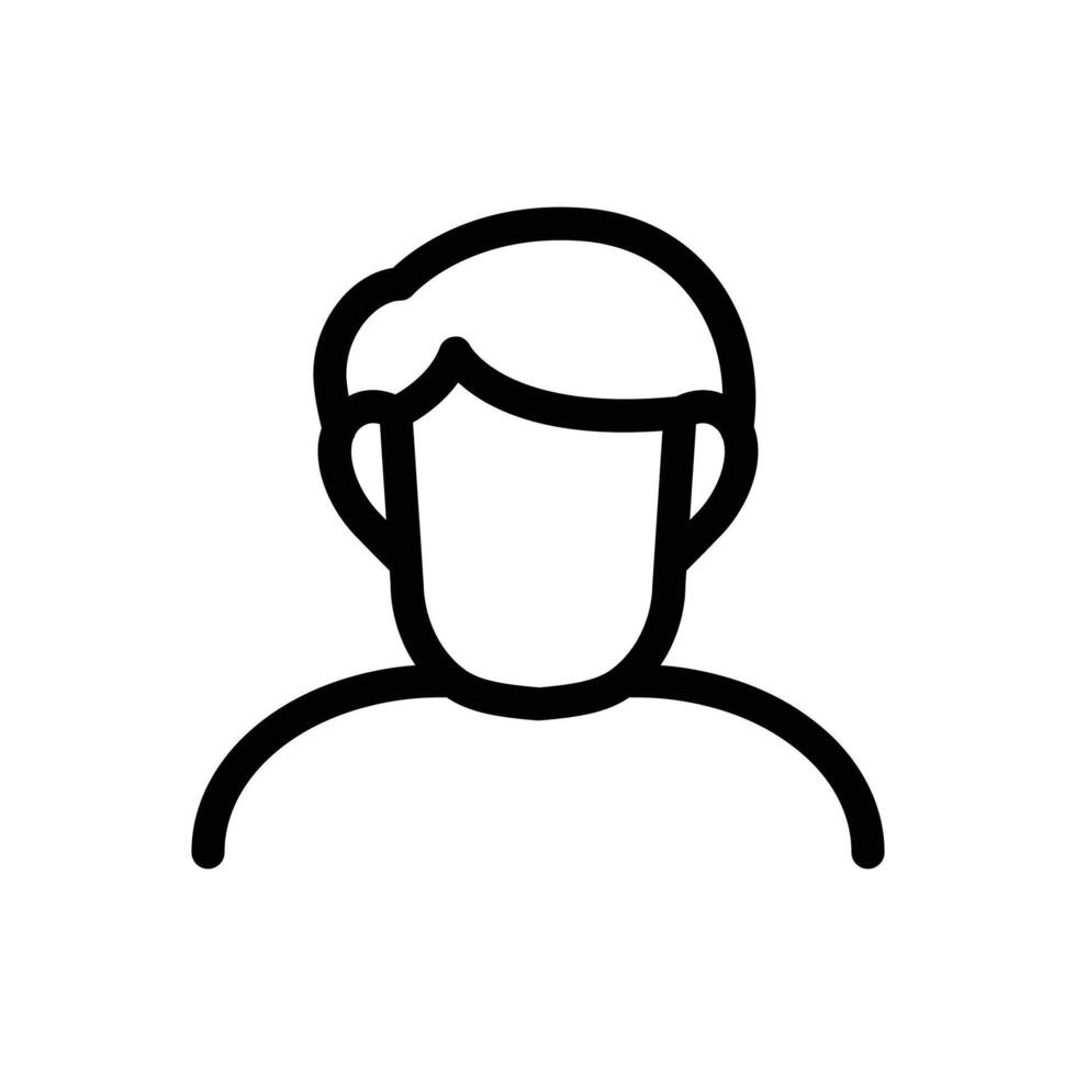 hombre frente ver contorno icono píxel Perfecto vector diseño bueno para sitio web y móvil aplicación hombre género icono