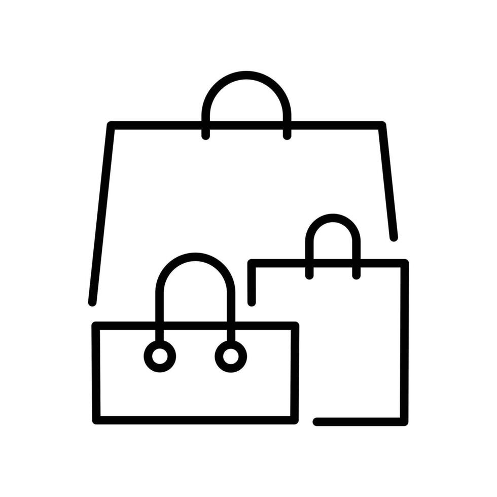 papel bolso para tienda contorno icono Delgado líneas vector diseño bueno para sitio web y móvil aplicación