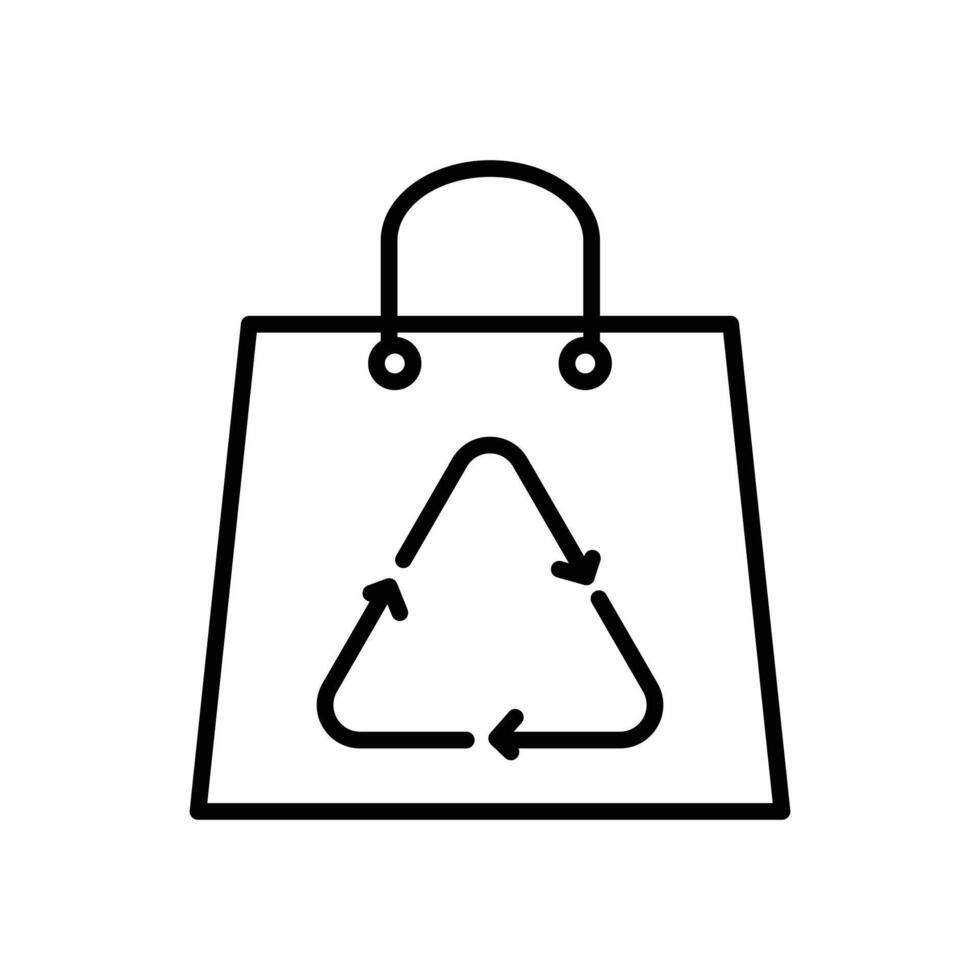 recycling shopping bag outline icon vector design good for web and mobile app