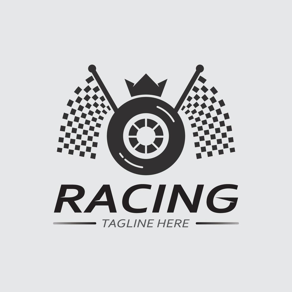 Race and speed logo icon vector  Race flag  racing illustration logo design
