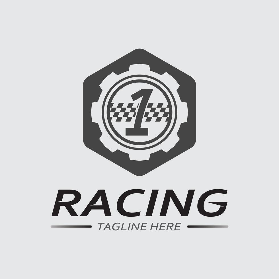 Race and speed logo icon vector  Race flag  racing illustration logo design