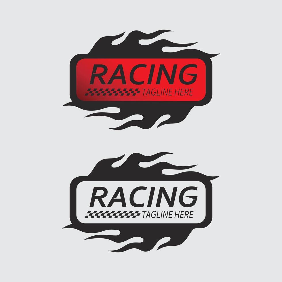 Race and speed logo icon vector  Race flag  racing illustration logo design