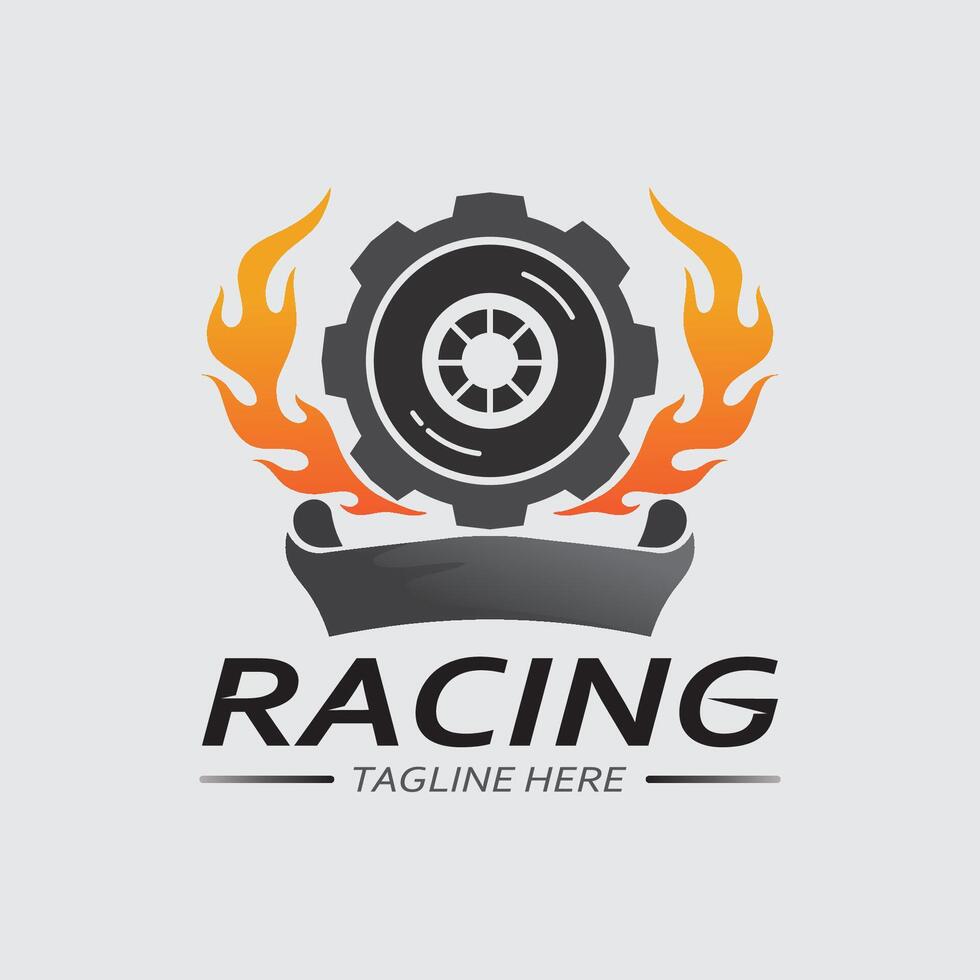 carrera y velocidad logo icono vector carrera bandera carreras ilustración logo diseño