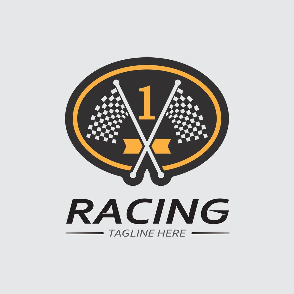 Race and speed logo icon vector  Race flag  racing illustration logo design