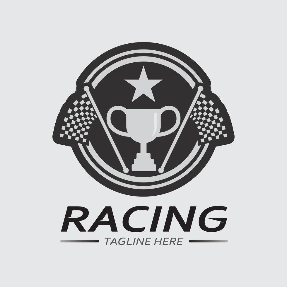 Race and speed logo icon vector  Race flag  racing illustration logo design