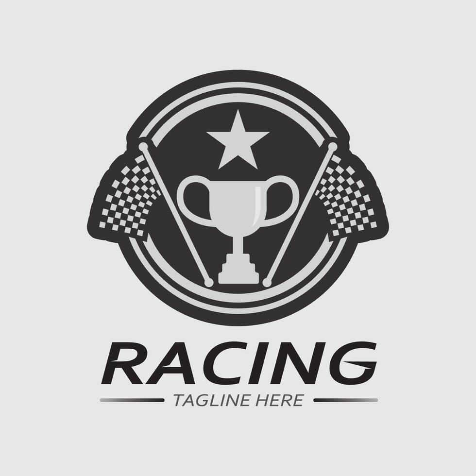 Race and speed logo icon vector  Race flag  racing illustration logo design