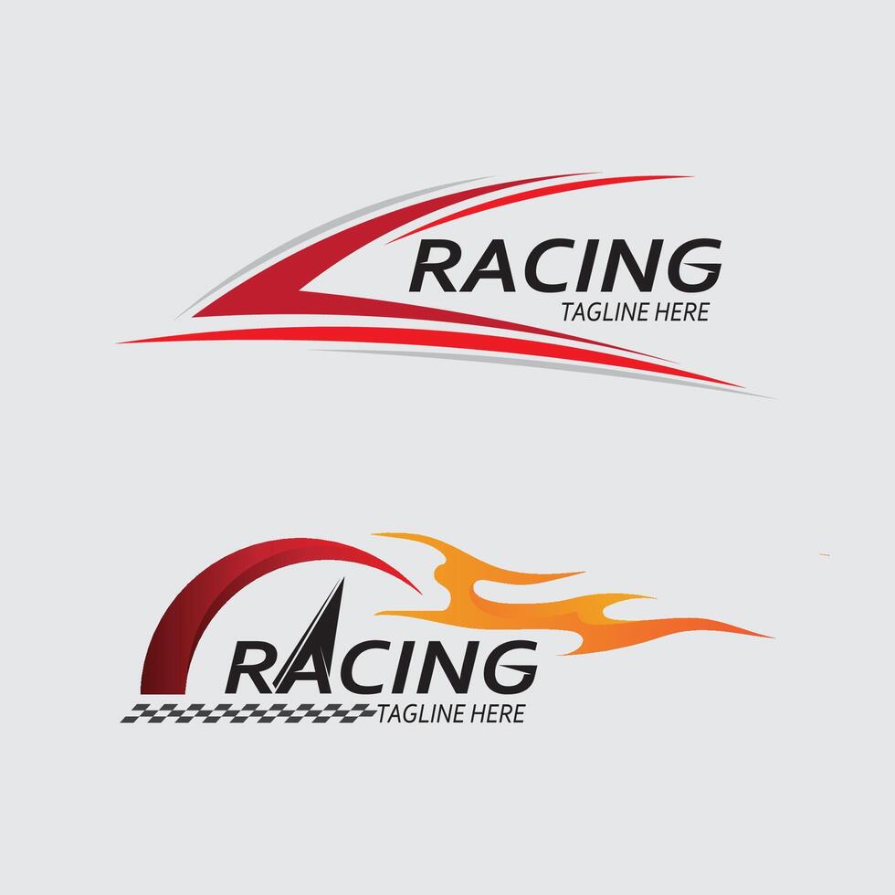 Race and speed logo icon vector  Race flag  racing illustration logo design