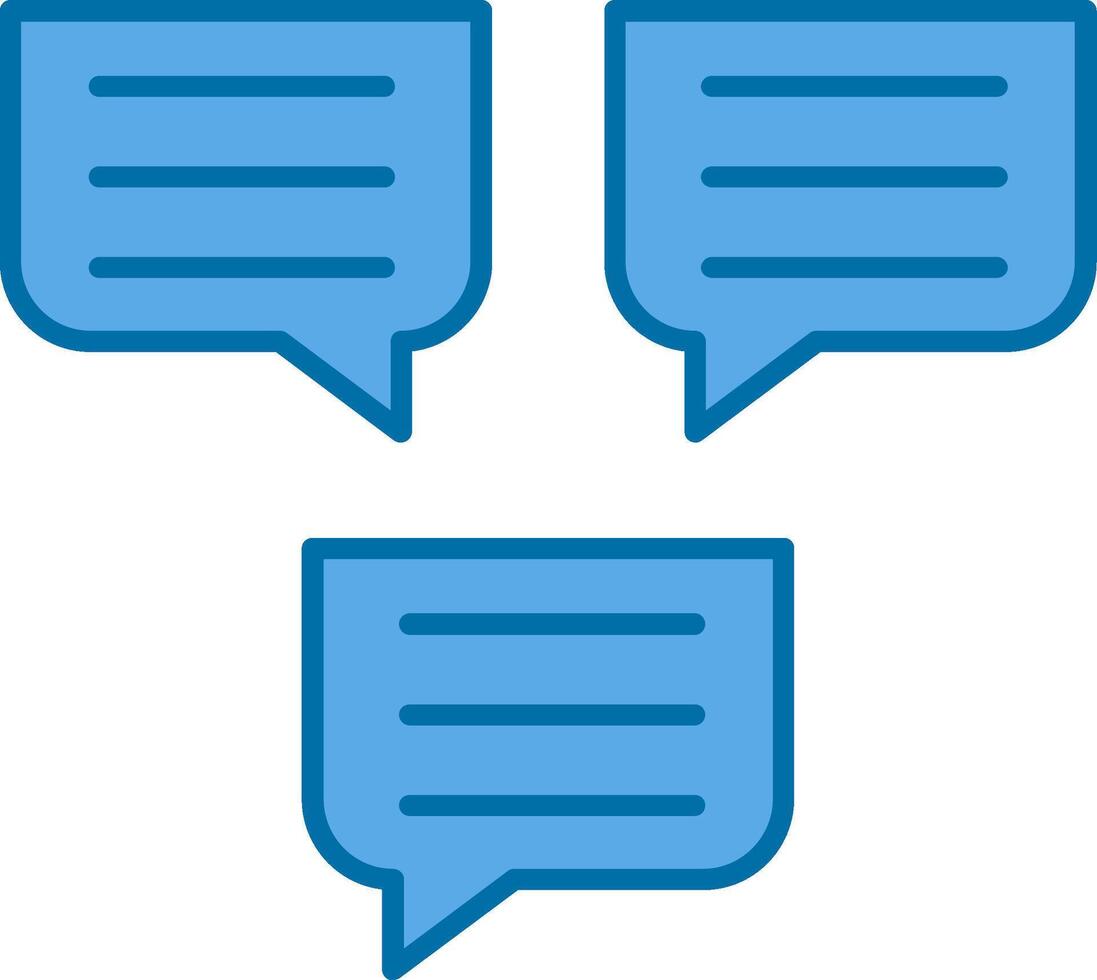 Chat Filled Blue  Icon vector