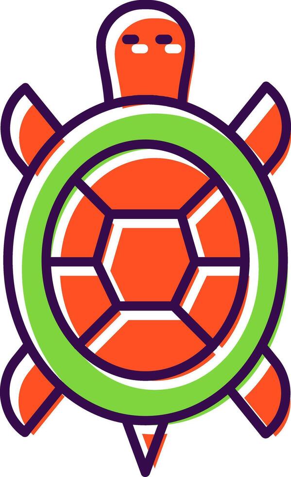 Tortuga lleno icono vector