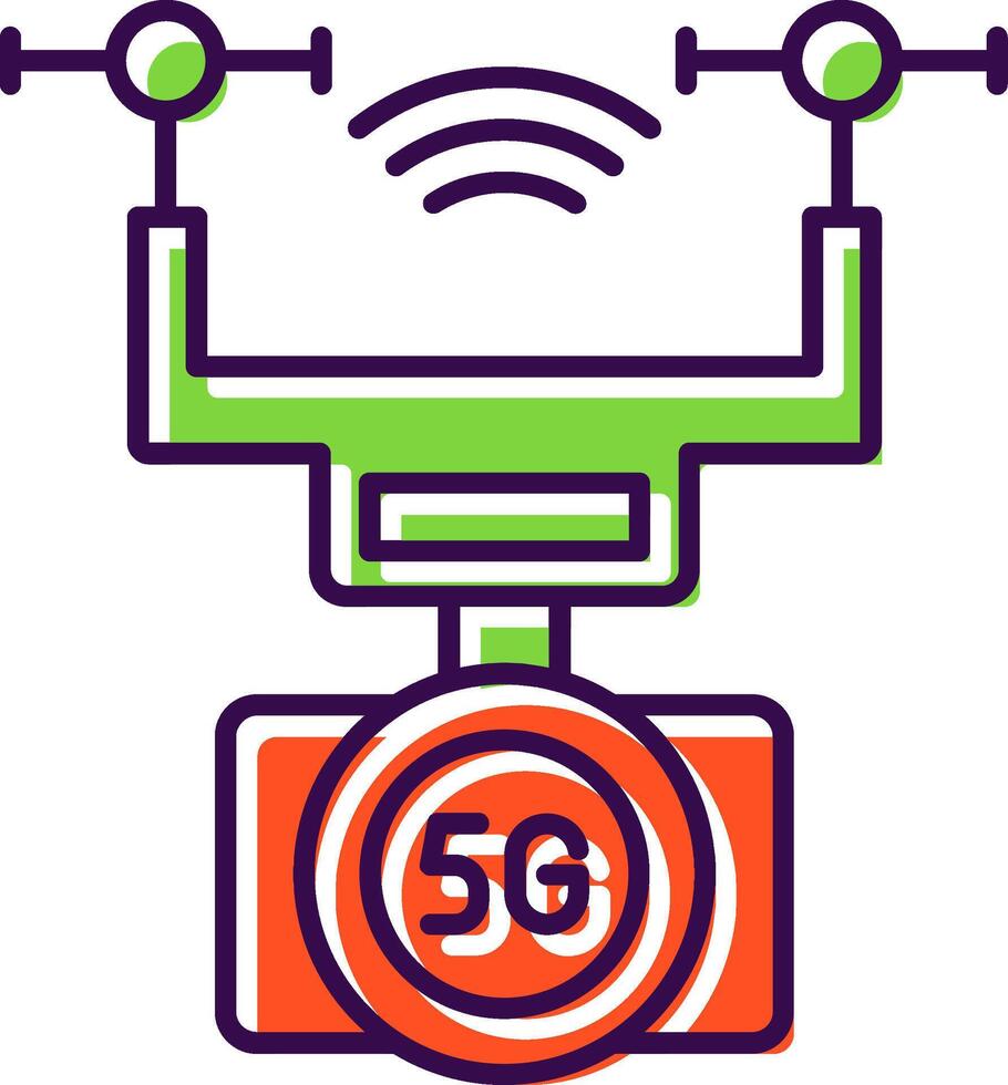 Smart Drone Filled  Icon vector
