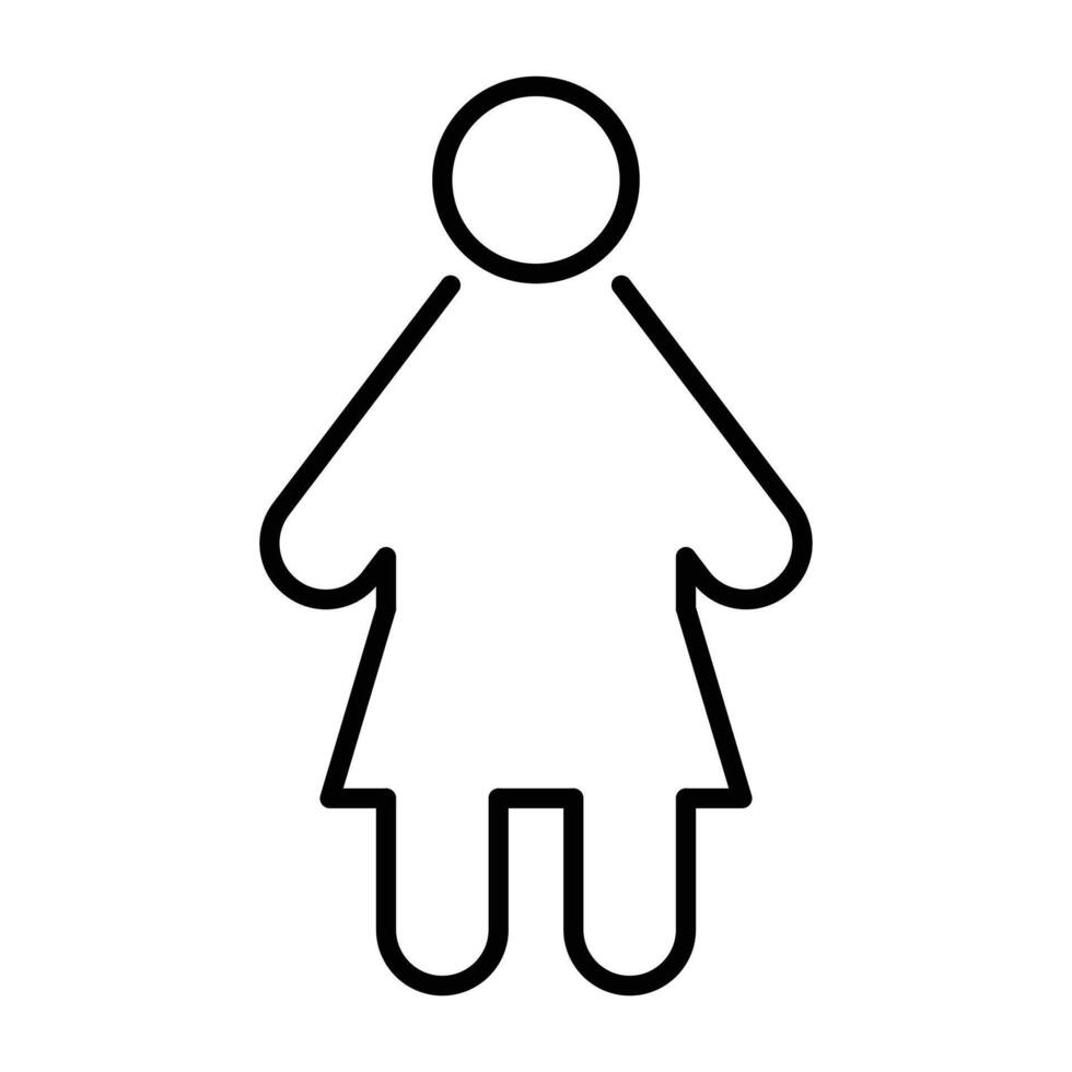 feminine outline thin icon vector design good for website and mobile app. man gender icon