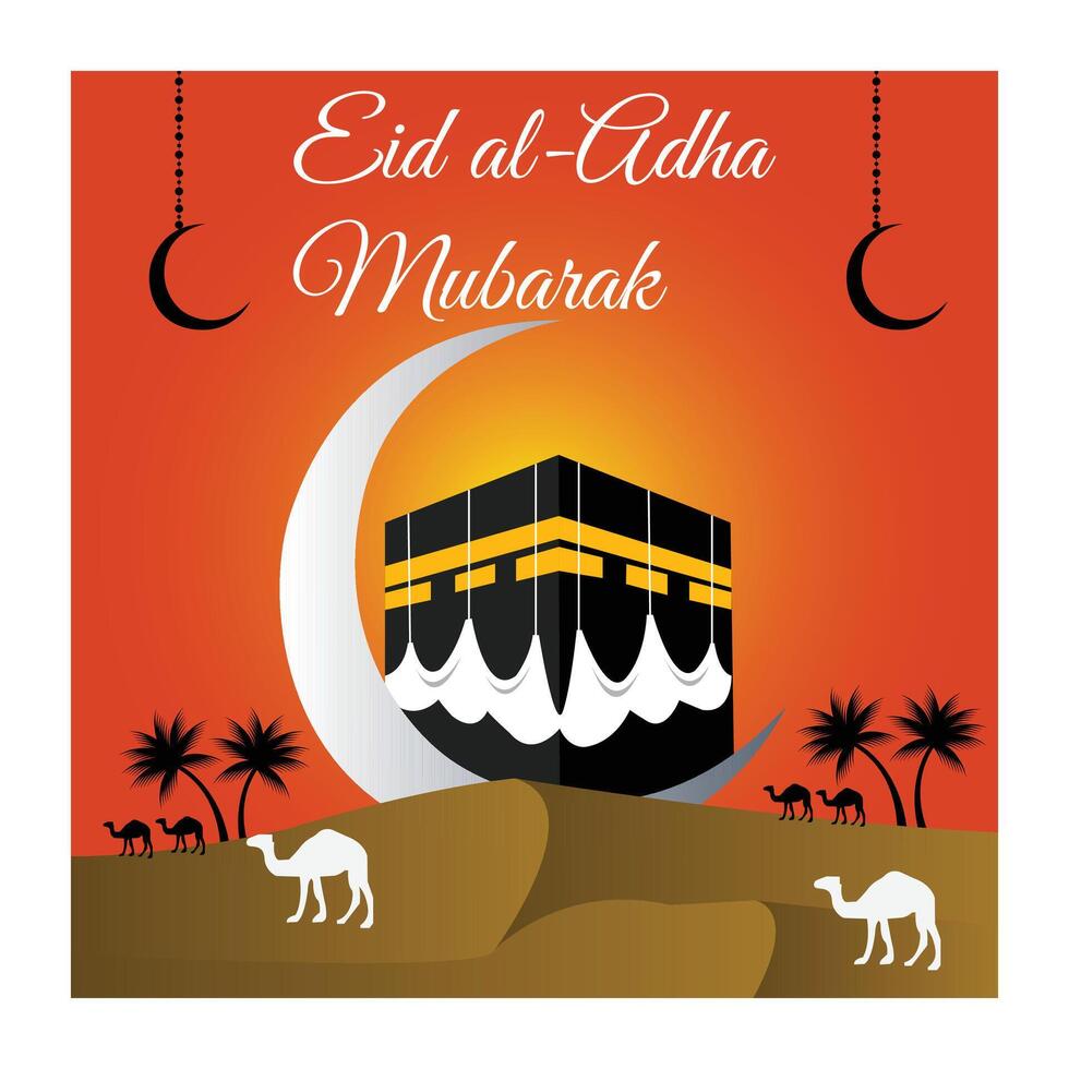 eid al adha mubarak social media post Template vector