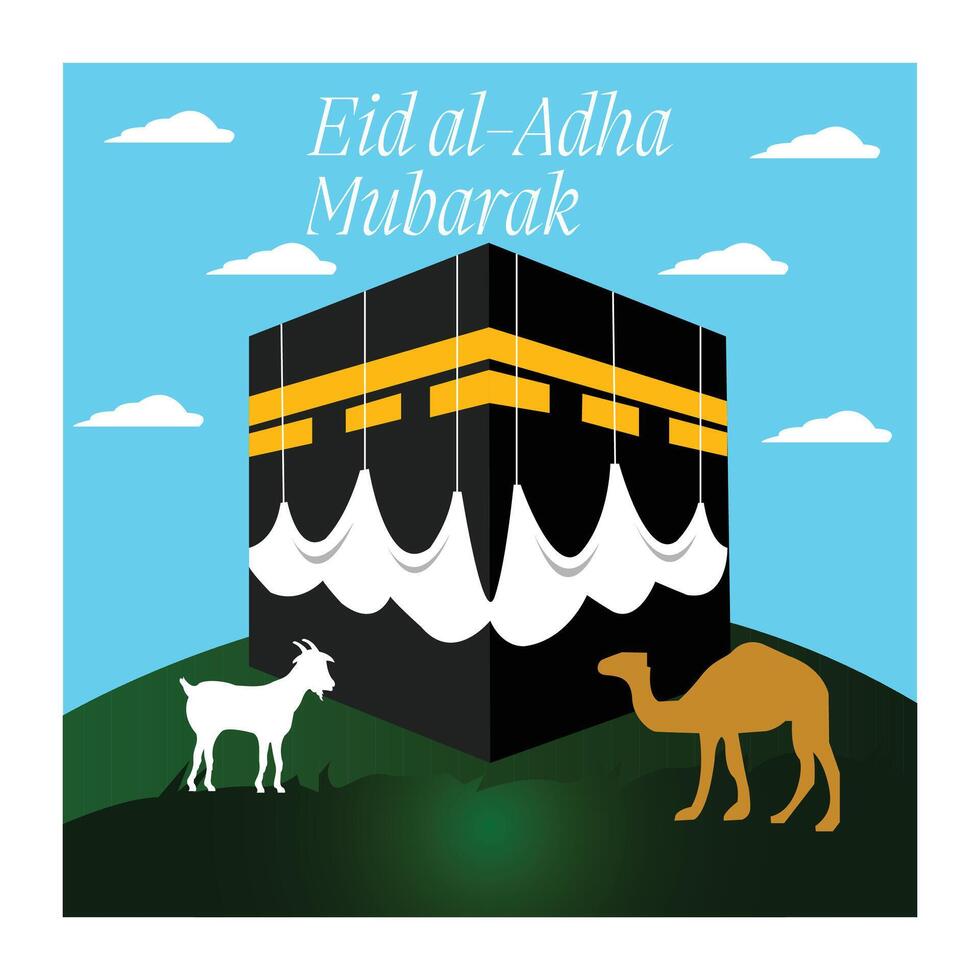 Eid al adha corporate social media post vector
