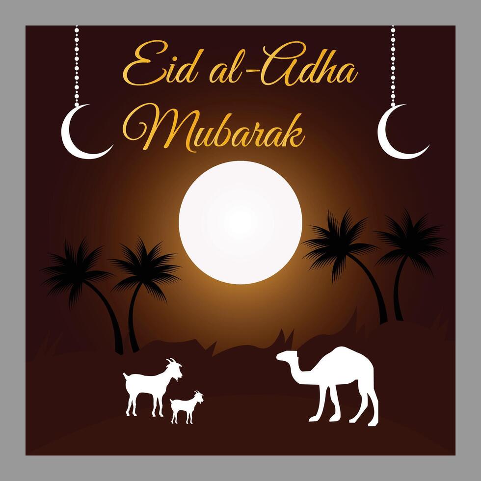 eid al adha mubarak social media post Template vector