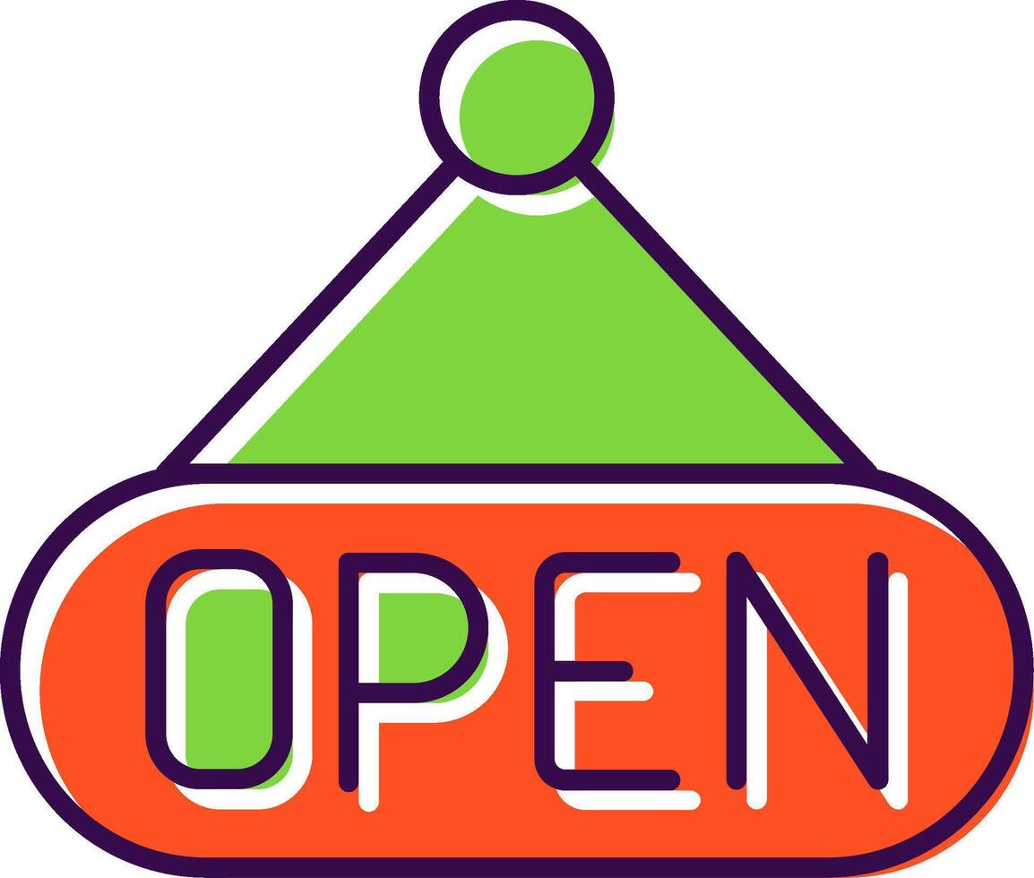 Open Filled  Icon vector