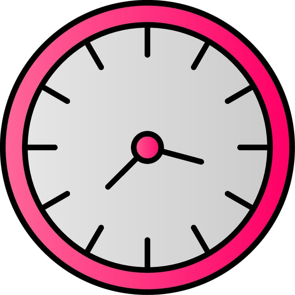 Clock Line Filled Gradient  Icon vector