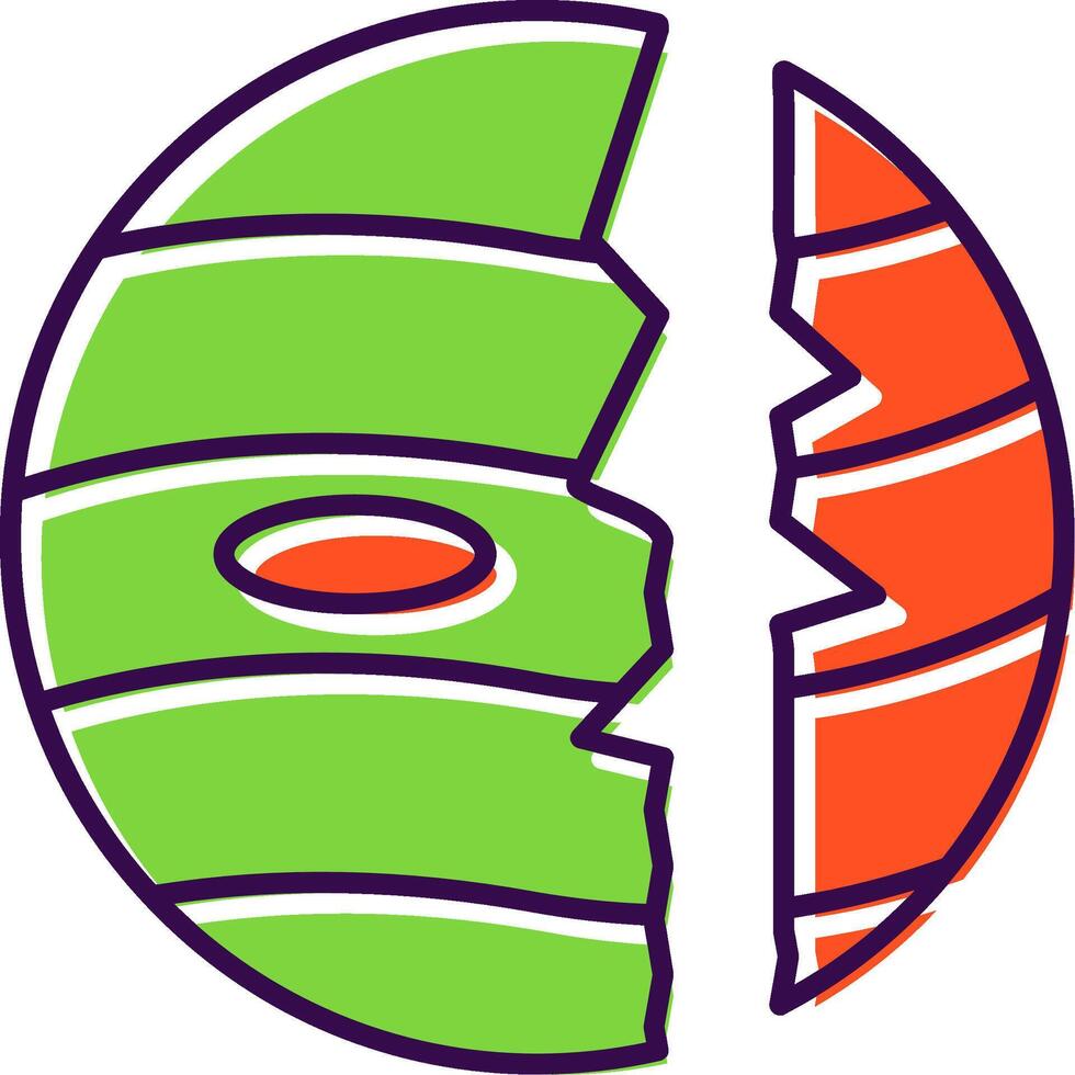 Destroyed Filled  Icon vector