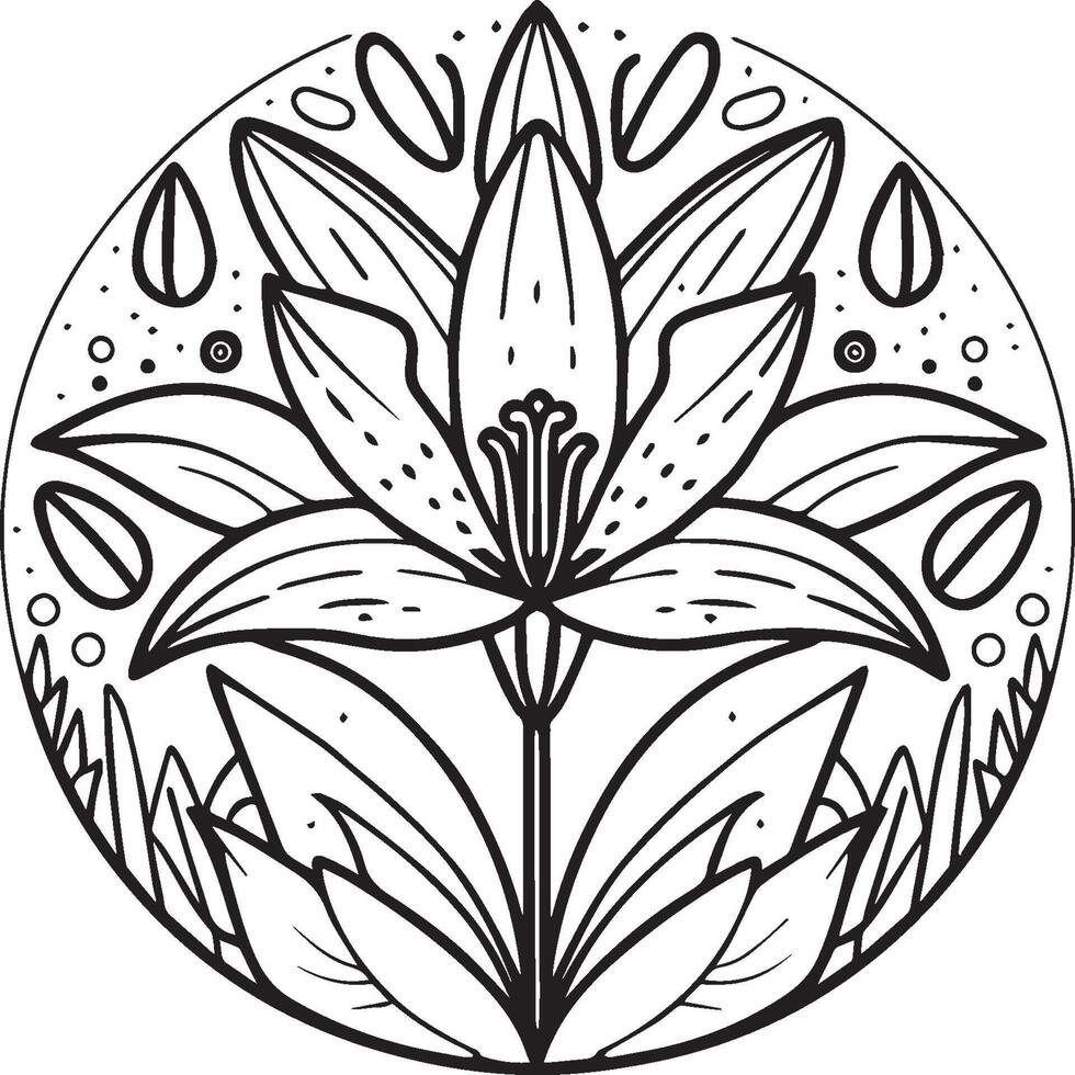 Tulip coloring pages. Tulip flower outline vector. Flowers coloring pages for coloring book vector