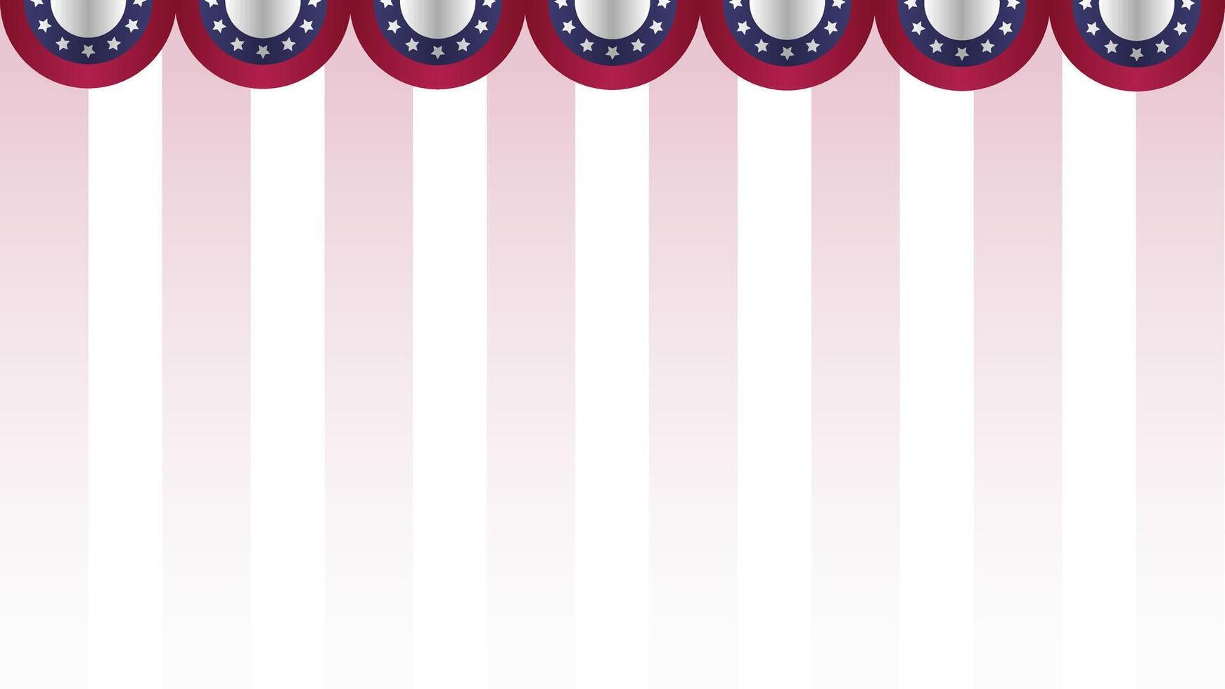 gradient american flag vector template background with stripes and copy space or text
