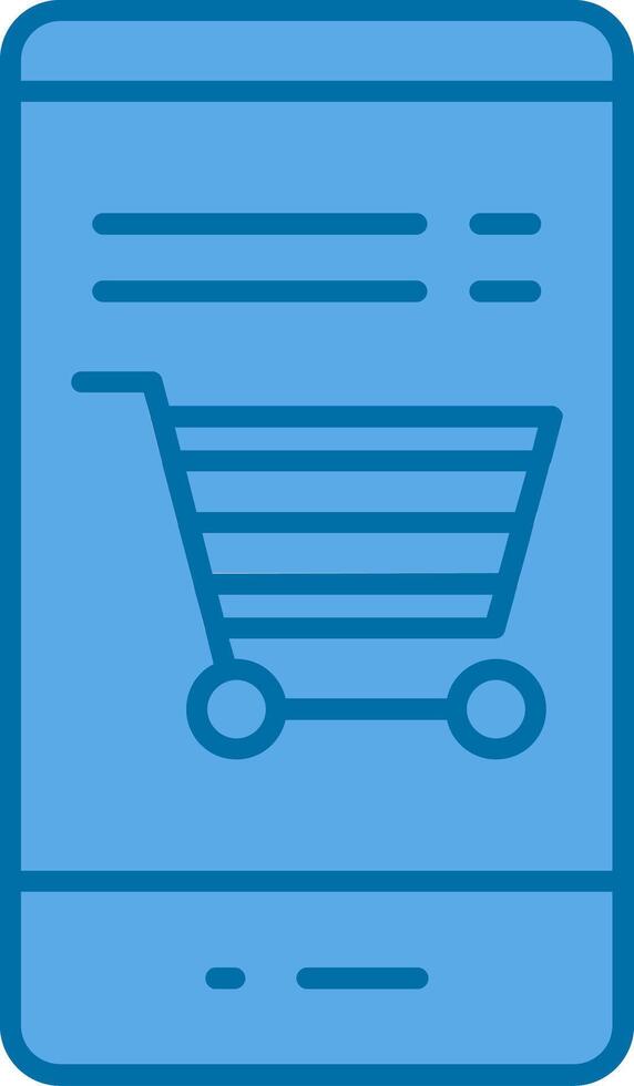 Online Shopping Filled Blue  Icon vector