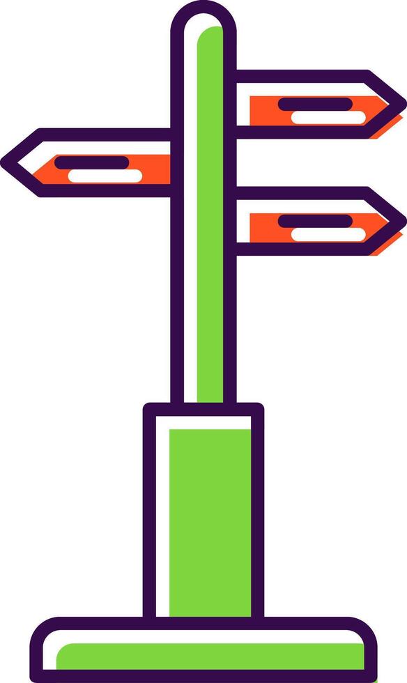 Directional Sign Filled  Icon vector