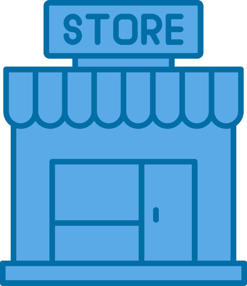 Tienda lleno azul icono vector