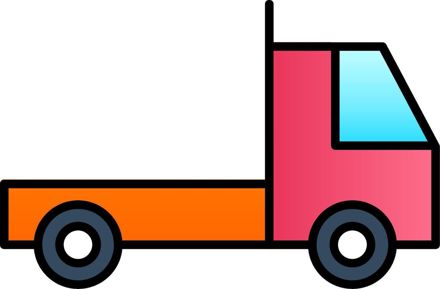 Lorry Line Filled Gradient  Icon vector