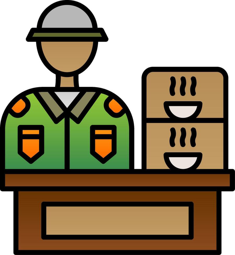 Canteen Line Filled Gradient  Icon vector