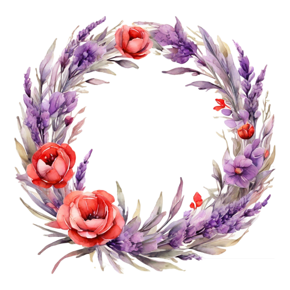 AI generated Watercolor Flower Round png