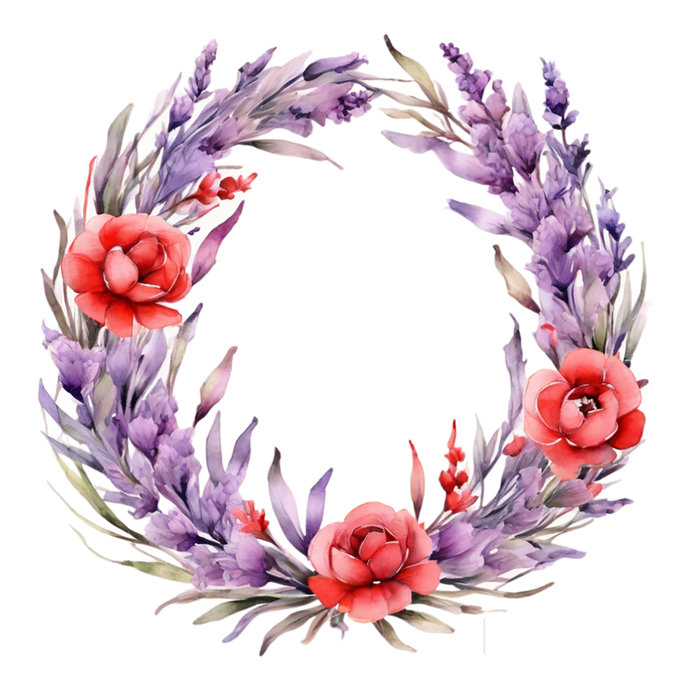 AI generated Watercolor Flower Round png