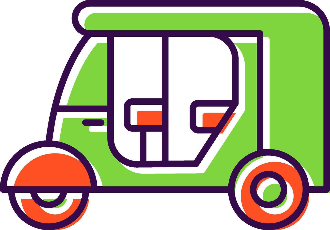 Rickshaw Filled  Icon vector