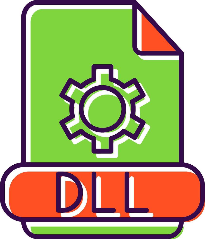 Dll Filled  Icon vector