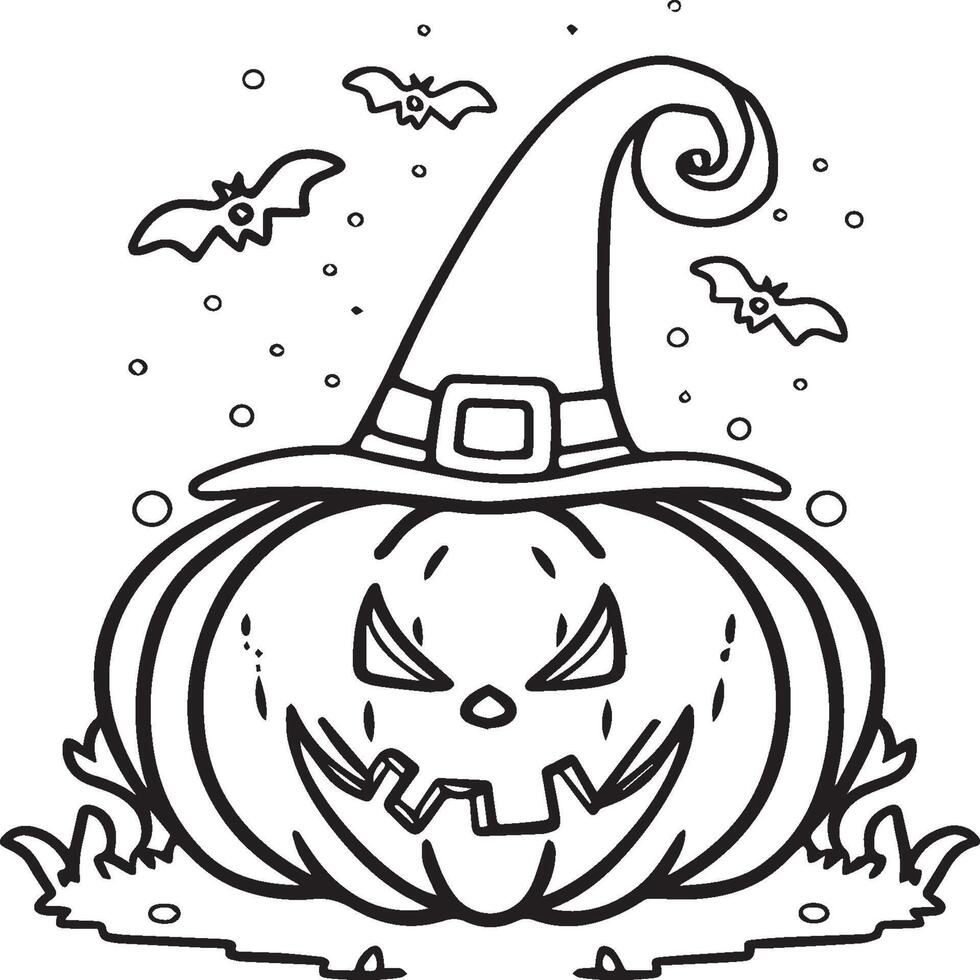 Halloween coloring pages. Halloween outline vector