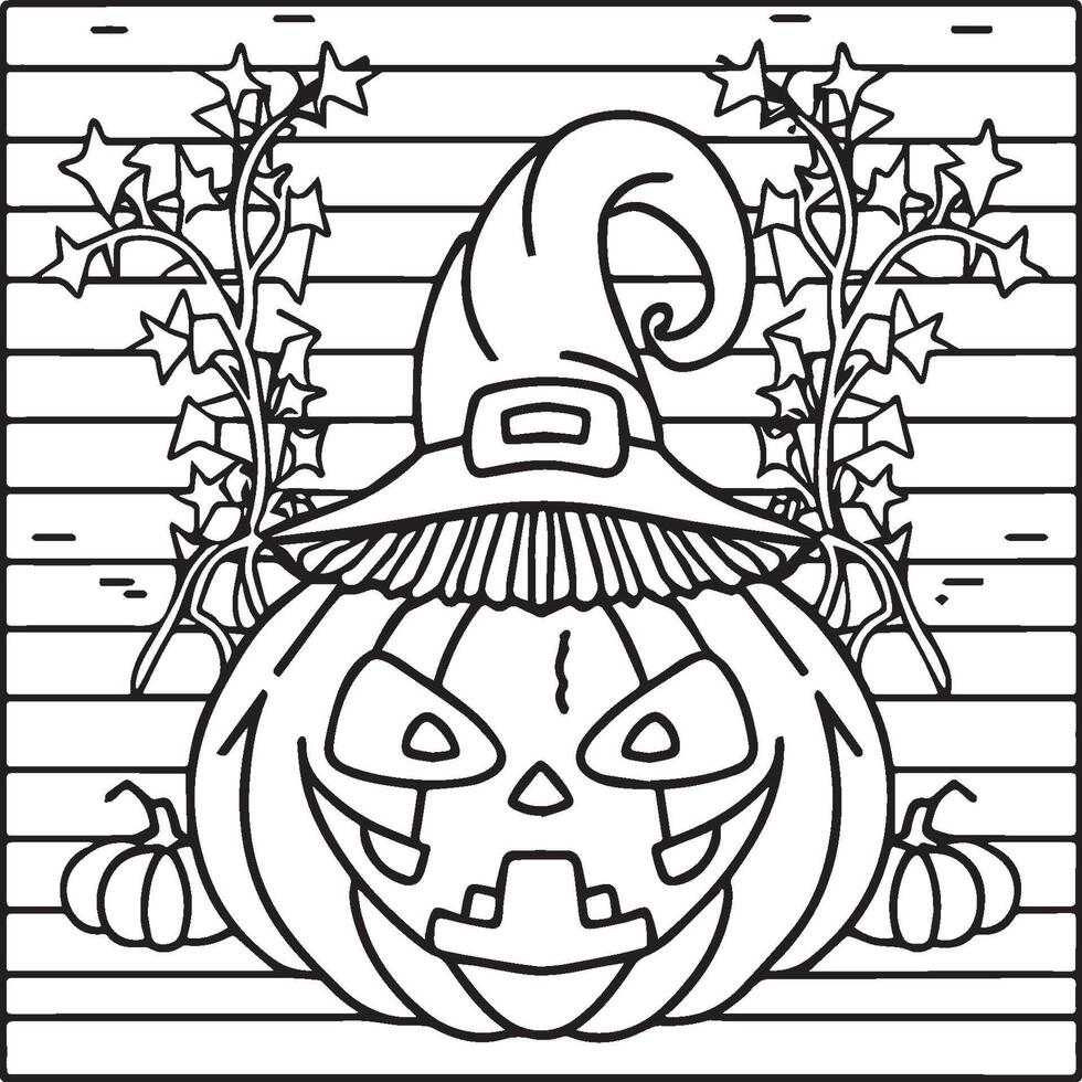 Halloween coloring pages. Halloween outline vector