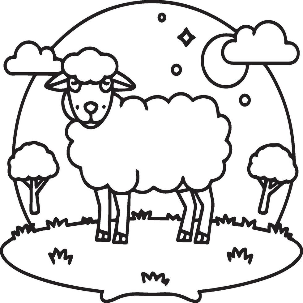 Sheep coloring pages. Sheep outline vector