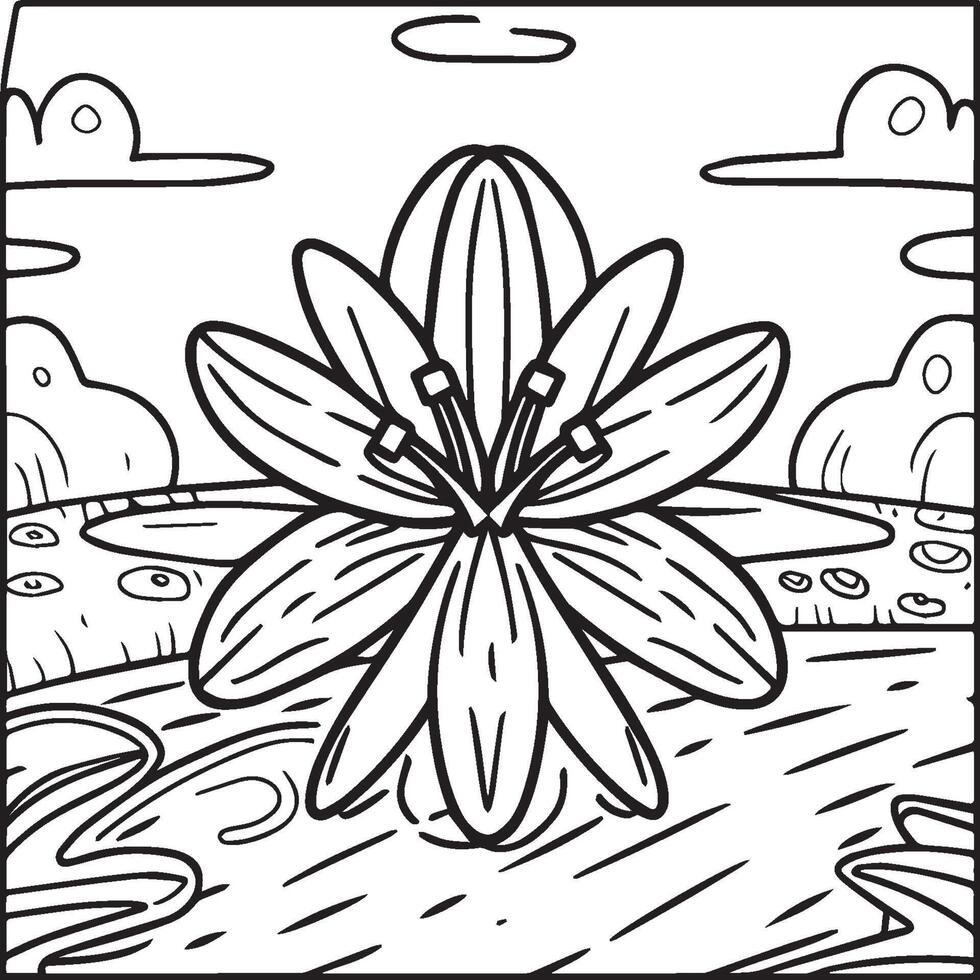 lirio colorante paginas lirio flor contorno vector para colorante libro