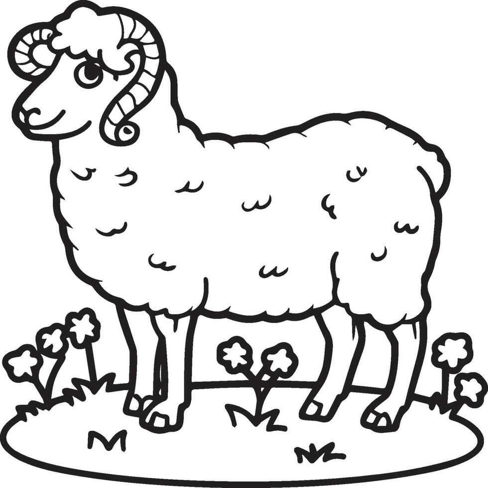 Sheep coloring pages. Sheep outline vector