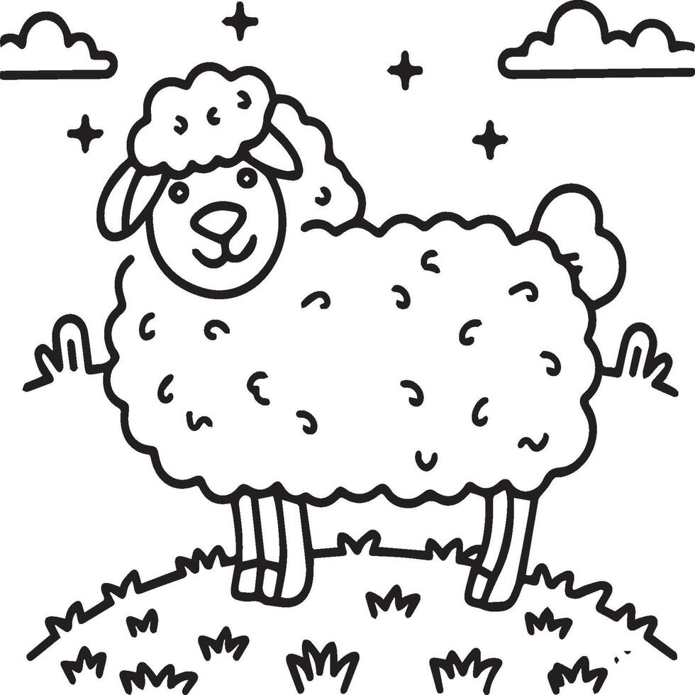 Sheep coloring pages. Sheep outline vector