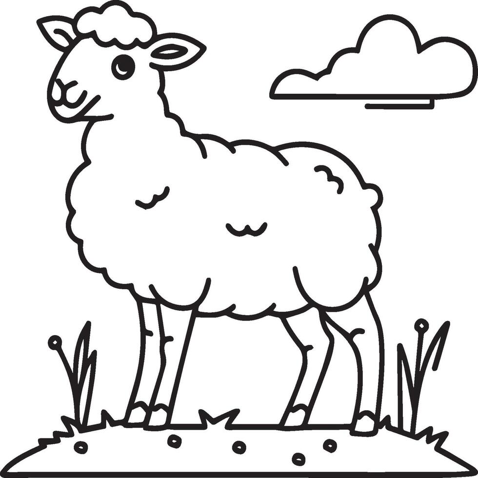 Sheep coloring pages. Sheep outline vector