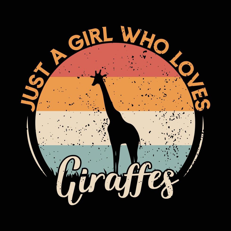 Giraffe Animals Vintage t shirt design vector