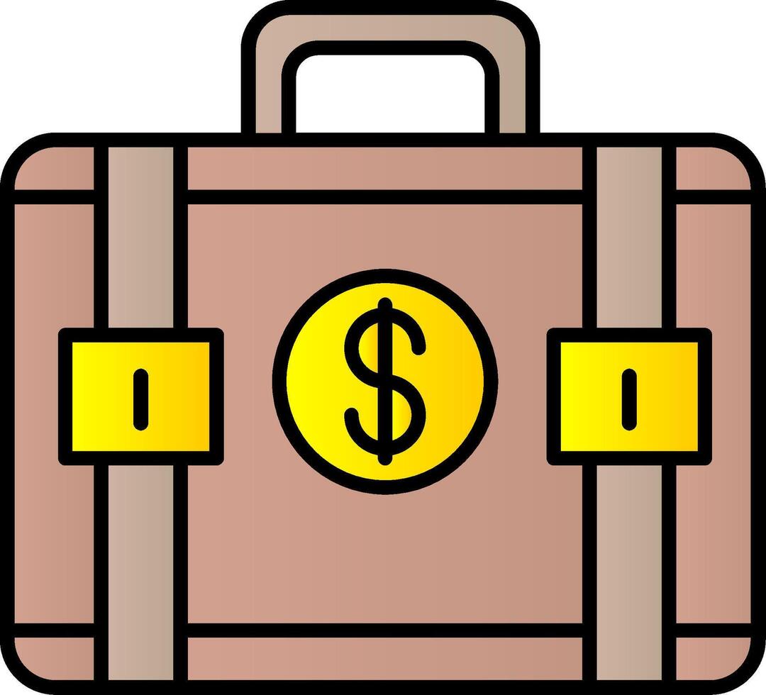Suitcase Line Filled Gradient  Icon vector