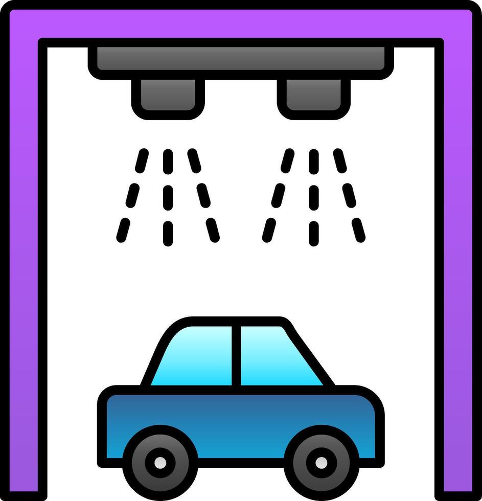 Car Wash Line Filled Gradient  Icon vector