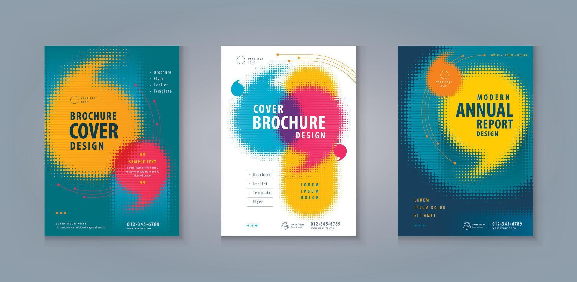 Business Leaflet Brochure Flyer Corporate book cover Template, Abstract Speech Bubble in halftone vector