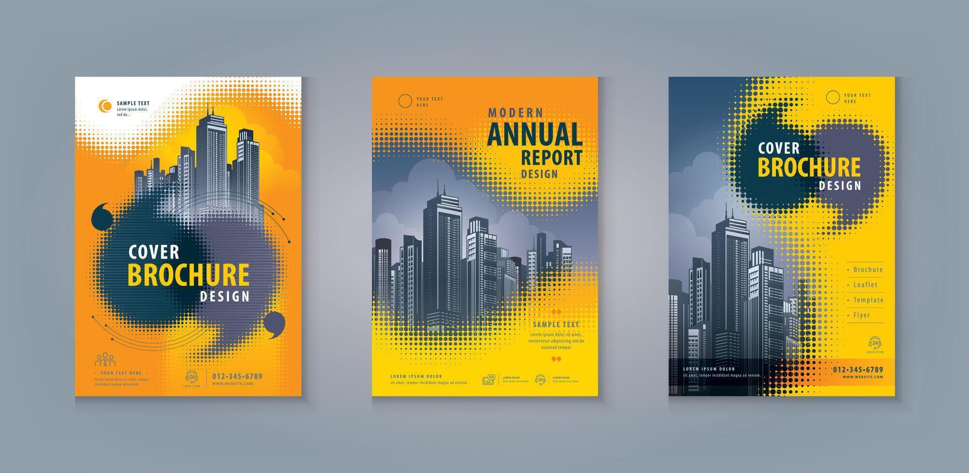 Business Leaflet Brochure Flyer Corporate book cover Template, Abstract Speech Bubble in halftone vector