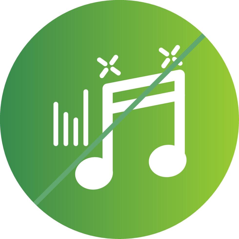 No música plano degradado icono vector