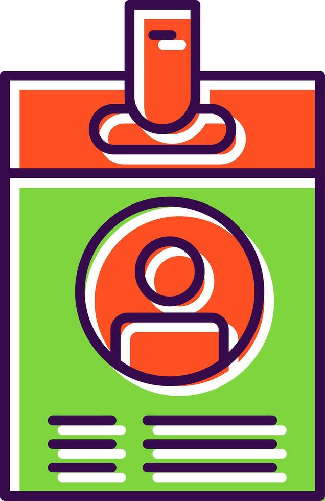 Id Card Filled  Icon vector
