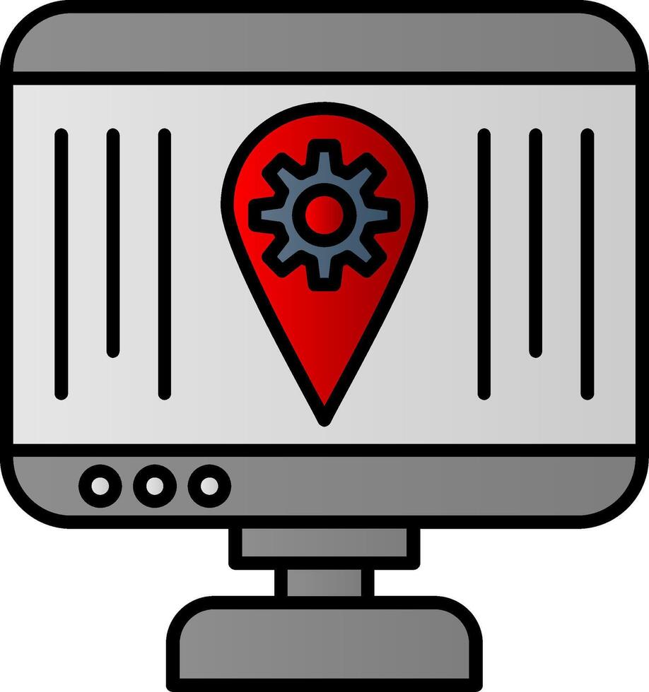 Localization Line Filled Gradient  Icon vector