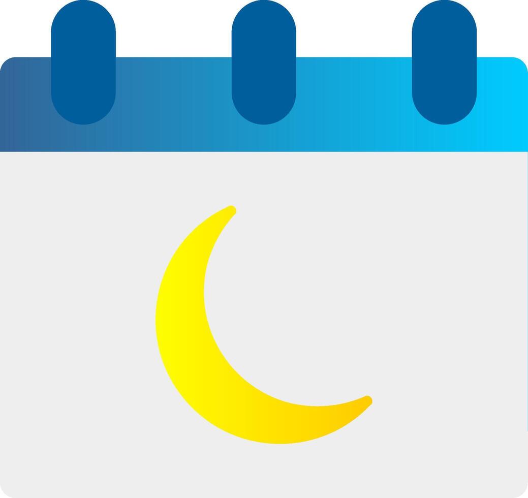 Luna calendario plano degradado icono vector